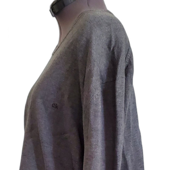Calvin Klein Sweater Men’s XXL Gray Supima Cotton Crew Neck Pullover Logo - Picture 3 of 9
